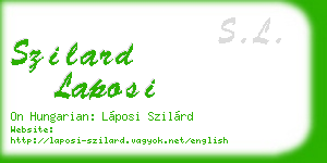 szilard laposi business card
